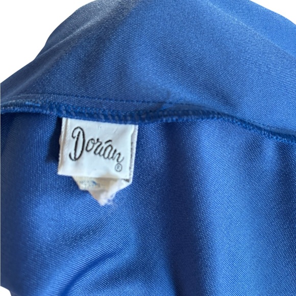 Halston IV Vintage 70’s Dorian Royal Blue Shirred Sleeve “Tent” Maxi Dress - Picture 6 of 9